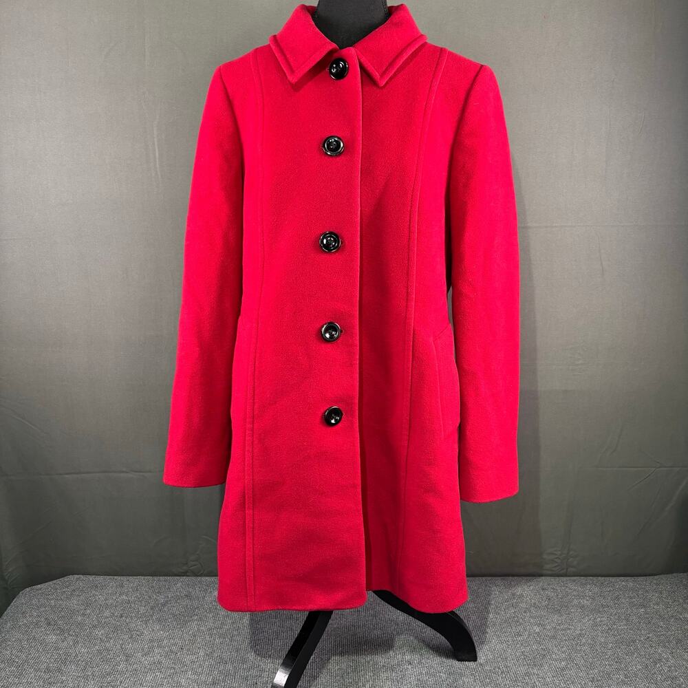 VTG Windsmoor Jacket Women’s 8 Wool Cashmere Old Money Coat Midi Preppy Cozy Red